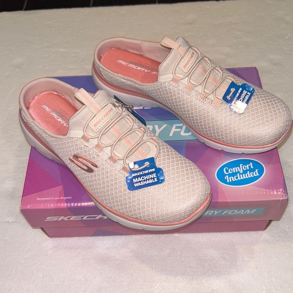 Skechers Swift Step Vegan Memory Foam Slip On Sneakers Coral size 7.5 New in Box - Picture 3 of 5